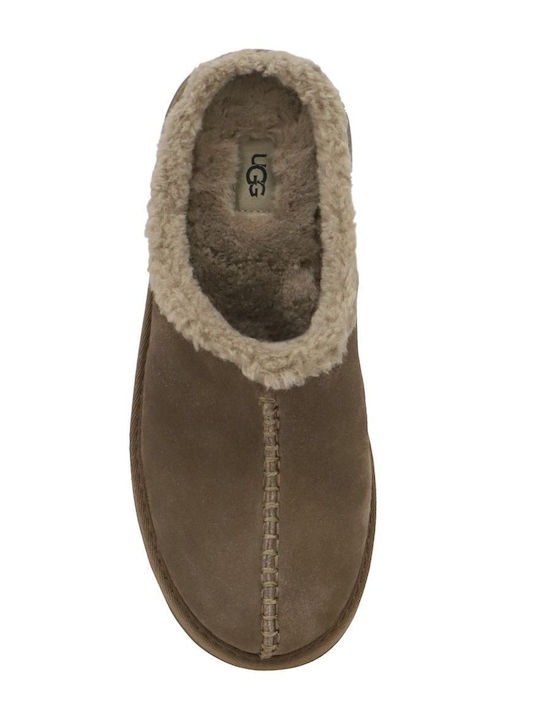 New Heights Cozy Clog Χειμερινές Γυναικείες Παντόφλες με Γούνα Καφέ