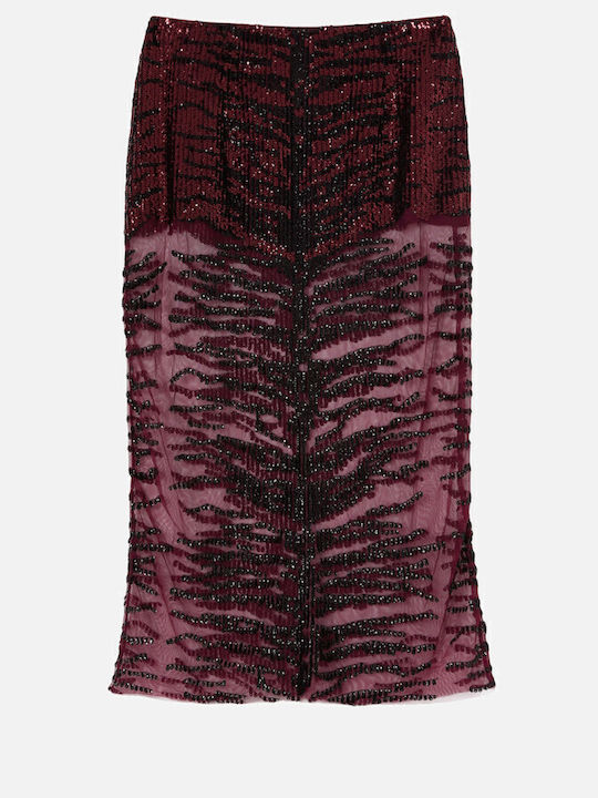 Gonna Midi Skirt with Tulle Wine