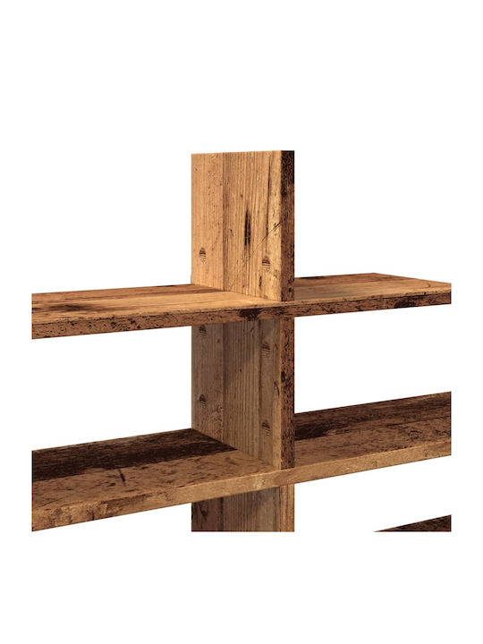 Vidaxl Ραφιέρα Τοίχου Όψη Παλαιού Ξύλου 124,5x18x60,5cm Μοριοσανίδα 1 Τεμ Καφέ