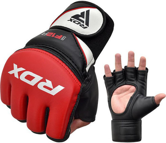 RDX Grappling Leather MMA Gloves Red