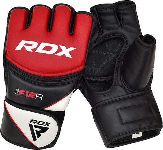 RDX Grappling Γάντια ΜΜΑ Δερμάτινα Κόκκινα
