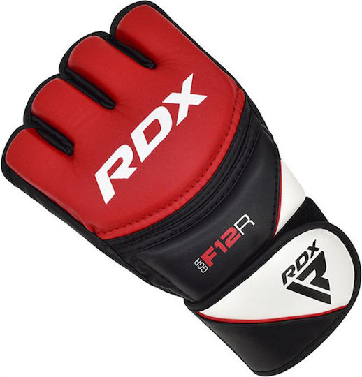 RDX Grappling Γάντια ΜΜΑ Δερμάτινα Κόκκινα