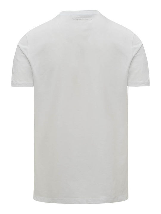 Karl Lagerfeld T-shirt Bărbătesc cu Mânecă Scurtă White