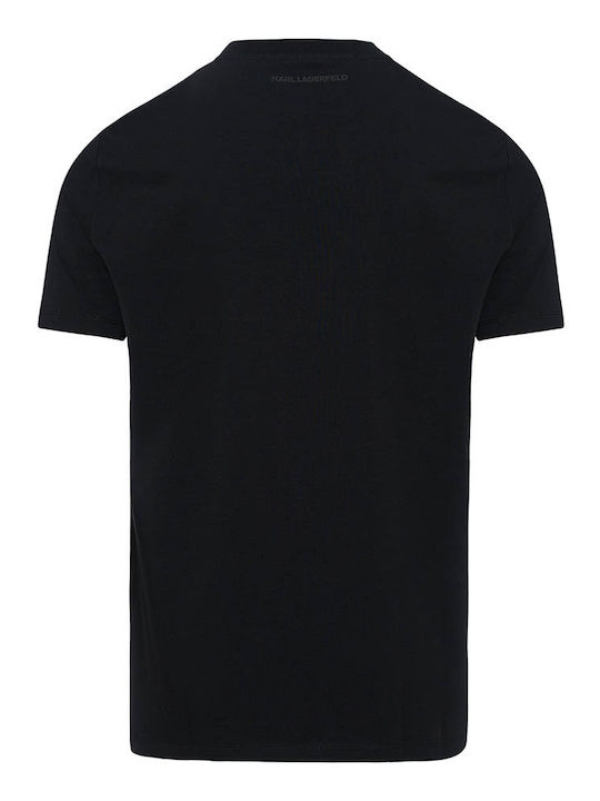 Karl Lagerfeld T-shirt Bărbătesc cu Mânecă Scurtă BLACK