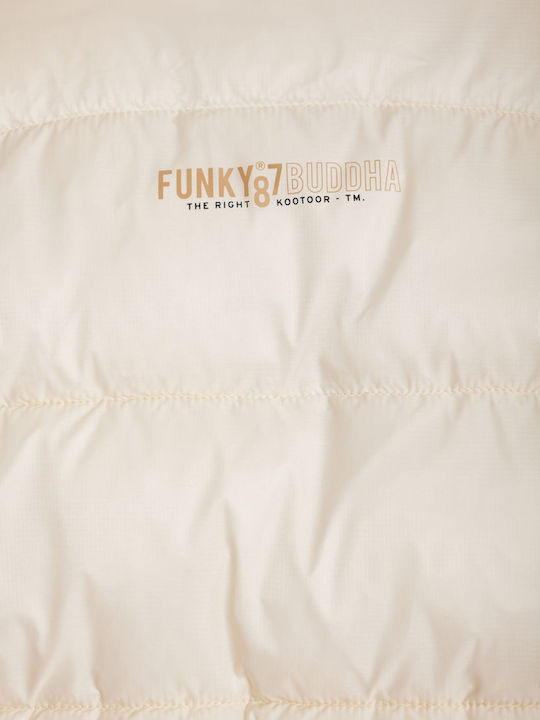 Kurzes Damen Puffer Jacke für Winter Beige