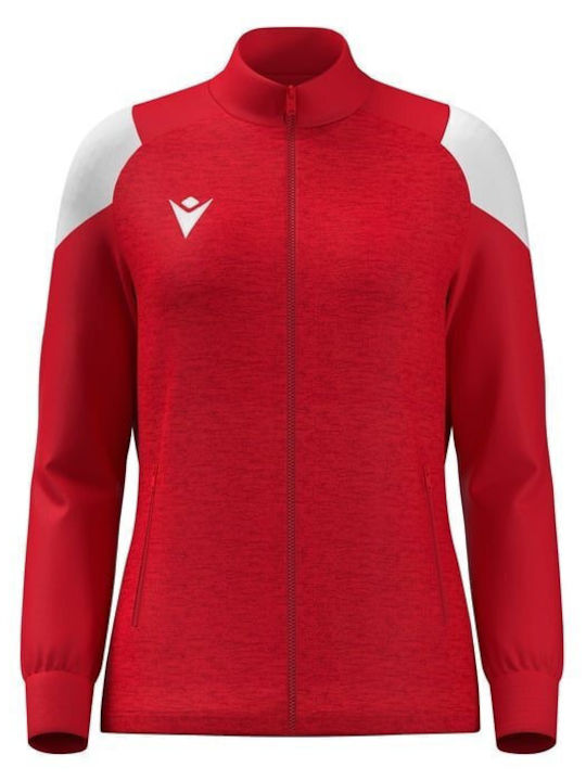 Damen Sweatshirtjacke Red/White
