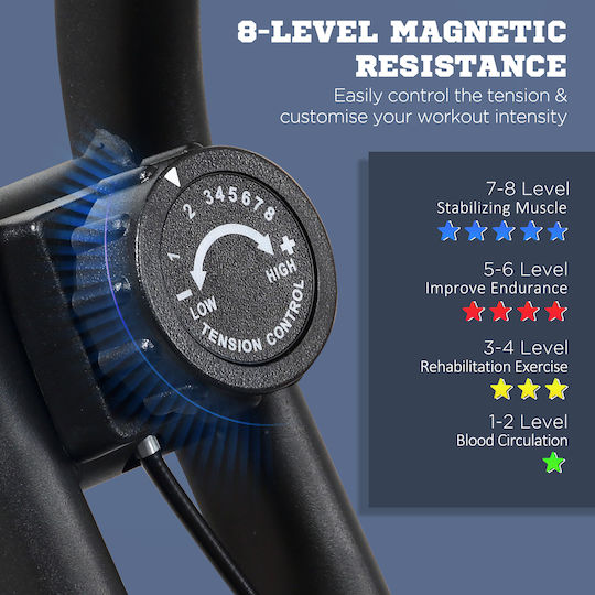 HomCom Îndoire Bicicletă de exerciții în picioare Magnetic