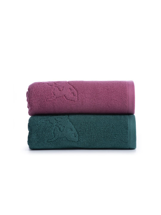 Nef-Nef Homeware Πετσέτα Χεριών Premium Birds 30x50εκ. Green Βάρους 550gr/m²