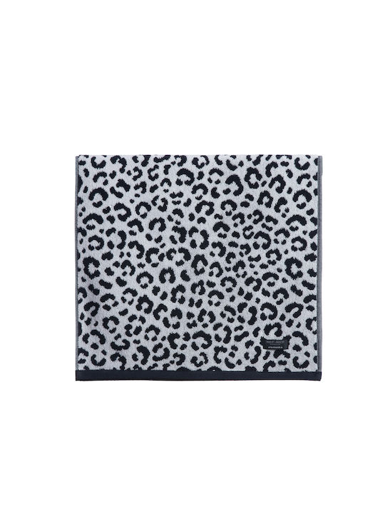Nef-Nef Homeware Πετσέτα Προσώπου Tsitar 50x90εκ. Grey/Black Βάρους 550gr/m²