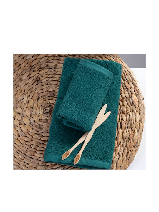 Nef-Nef Homeware Facecloth Premium Birds 50x90cm Green Weight 550gr/m²