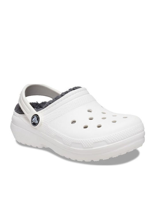 Kids Slippers White Classic Lined Clog