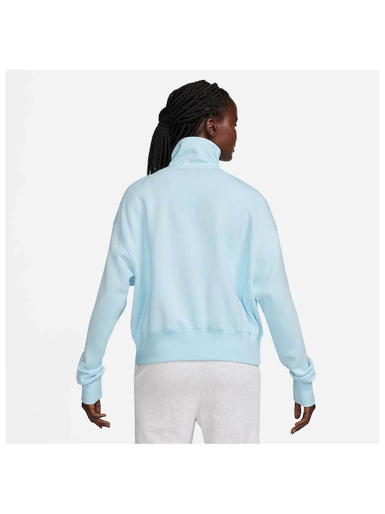 Nike Sportswear Phoenix Women's Long Fleece Cardigan Light Blue