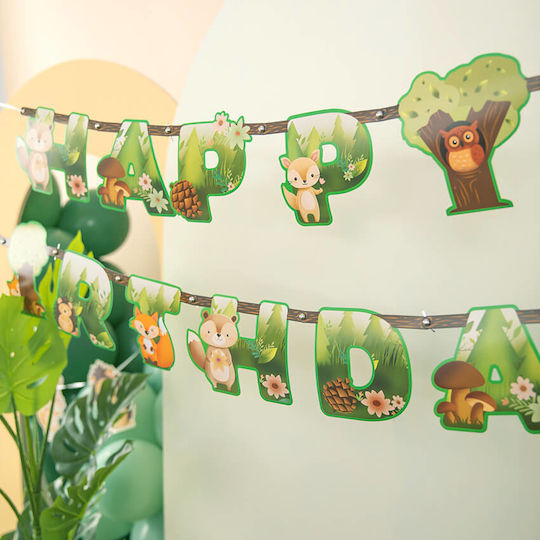 Girlande "Happy Birthday" Waldfreunde
