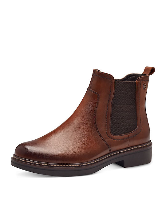 Leather Women's Ankle Boots Tabac Brown