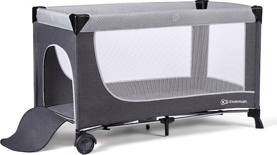 Kinderkraft Leody Кошара за игра 2 Нива с Матрак Сив 126x65см