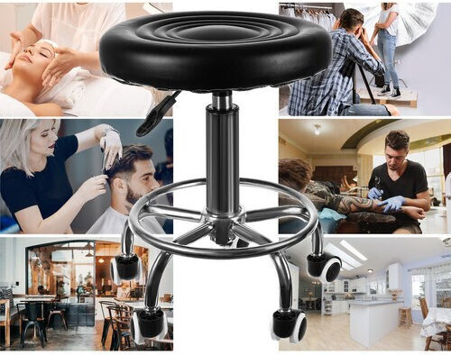 Beautylushh Wheeled Stool Black