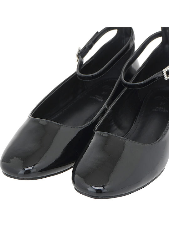 Synthetic Leather Ballerinas Black
