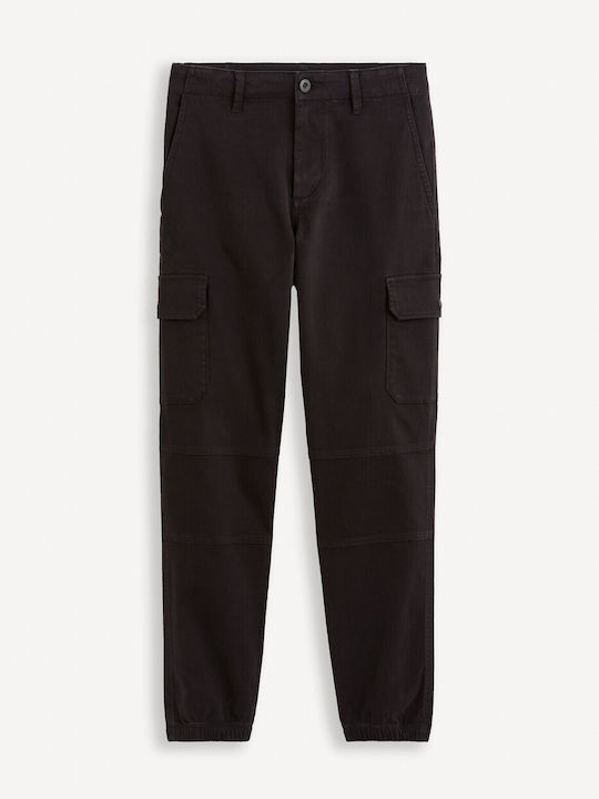 Celio Men's Trousers Cargo in Slim Fit Black