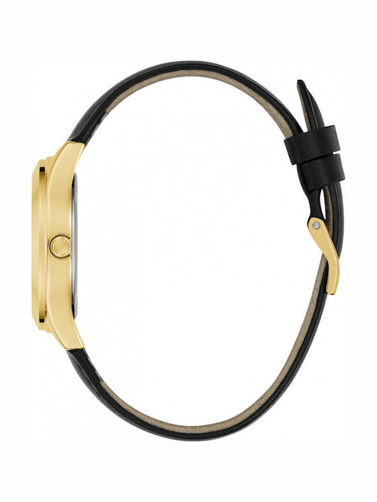 Guess Damen Uhr mit Gold Lederarmband