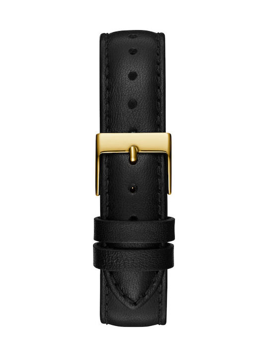 Guess Damen Uhr mit Gold Lederarmband