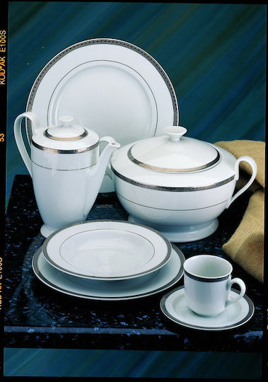 Emfasi Silver Porcelain Dinnerware Set 40pcs