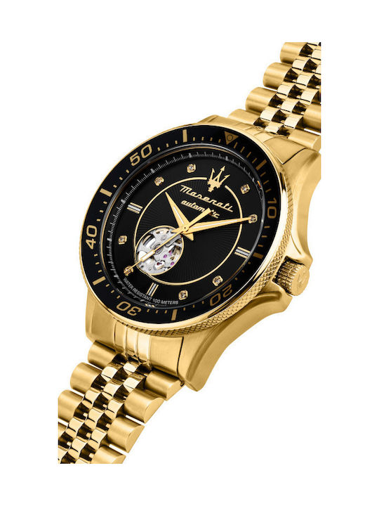 Maserati Men's Watch 44mm Automatic with Black Metal Bracelet