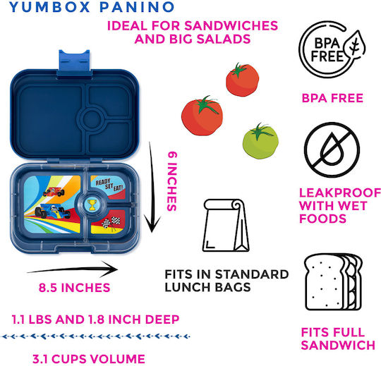 Yumbox Пластмасово детско контейнерче за храна Тюркоазен