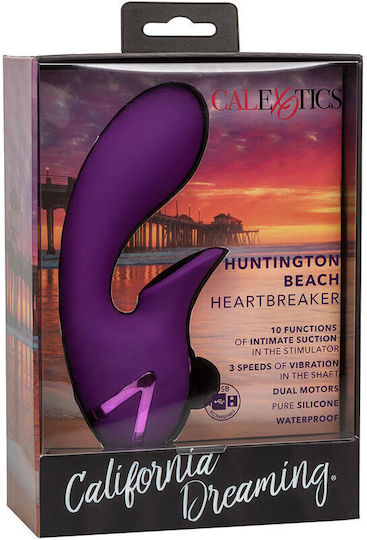 Calexotics Huntington Beach Heartbreaker Δονητής Μασάζ με Απομακρυσμένο Έλεγχο Μωβ
