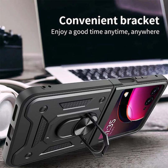 Techsuit Camshield Задна корица Пластмаса / Силикон Черен (Razr 50 Ultra)