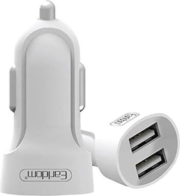 Earldom Car Charger White Total Intensity 2.1A with Ports: 2xUSB with Cable Lightning 0031586