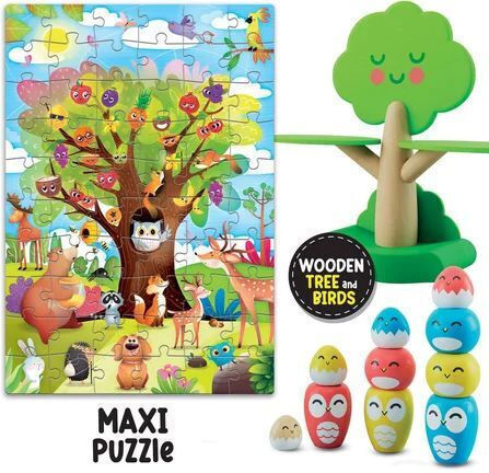 Real Fun Toys Baby Wood Tree Balancing Montessori Educational Game Knowledge made of Wood for 3-6 Years Old