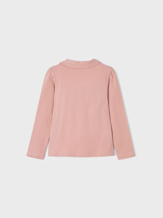 Mayoral Kids Polo Long Sleeve Pink