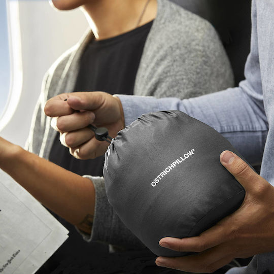Ostrichpillow Pernă de călătorie Bumbac Gri M25xL17xH7cm