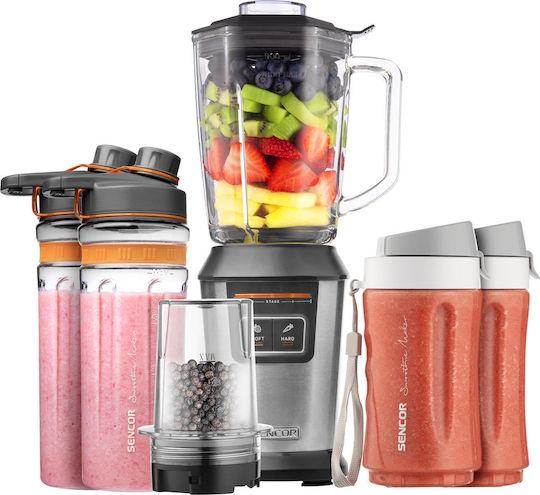 Sencor Μπλέντερ με Γυάλινη Κανάτα 900 ml 800W Inox SBL 7570SS