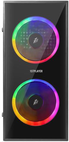 1STPLAYER X1 Геймърско Midi Tower Компютърна Кутия с Страничен Прозорец Черна