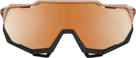 100% Cycling Glasses with Brown Frame & Transparent Lenses