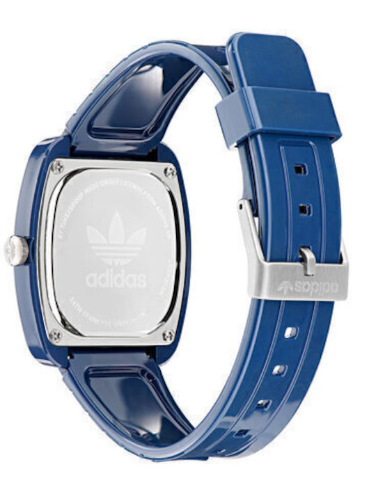 adidas Retro Wave One Ανδρικό Ρολόι 37mm Μπαταρίας με Μπλε Καουτσούκ Λουράκι
