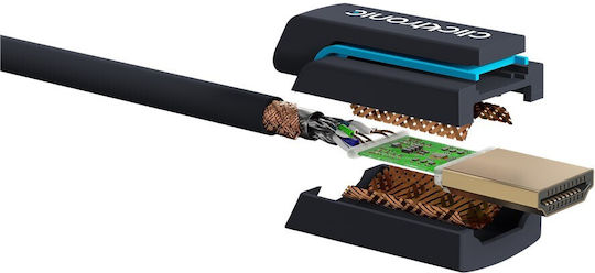 Clicktronic HDMI 2.0 Premium High Speed 4K 60Hz HDR Cable HDMI male - HDMI male 2m Μαύρο