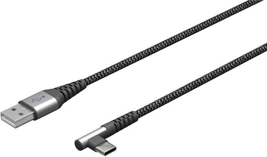 Goobay USB 2.0 Cable USB-C male - USB-A 60W Γκρι 1m 64656