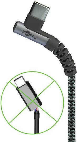Goobay USB 2.0 Cable USB-C male - USB-A 60W Γκρι 1m 64656