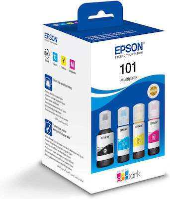 Epson 101 Paket mit 4 Inkjet-Druckerpatronen Gelb / Cyan / Magenta / Schwarz (C13T03V64A)