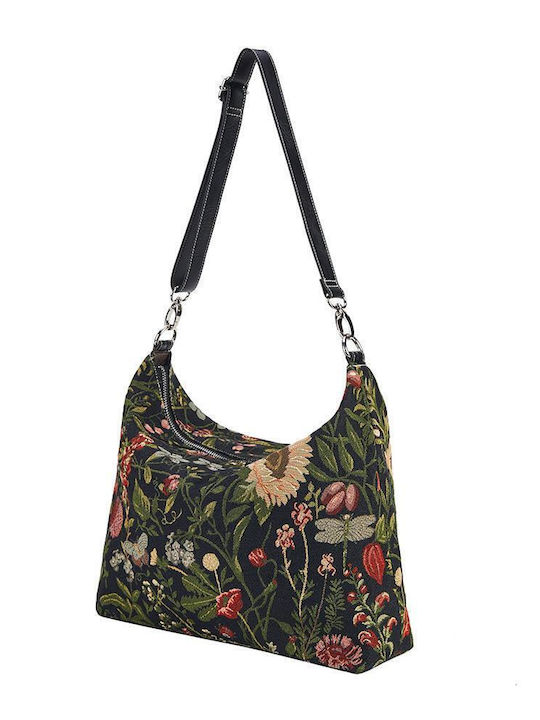 Signare Morning Garden Black Women's Bag Shoulder Black