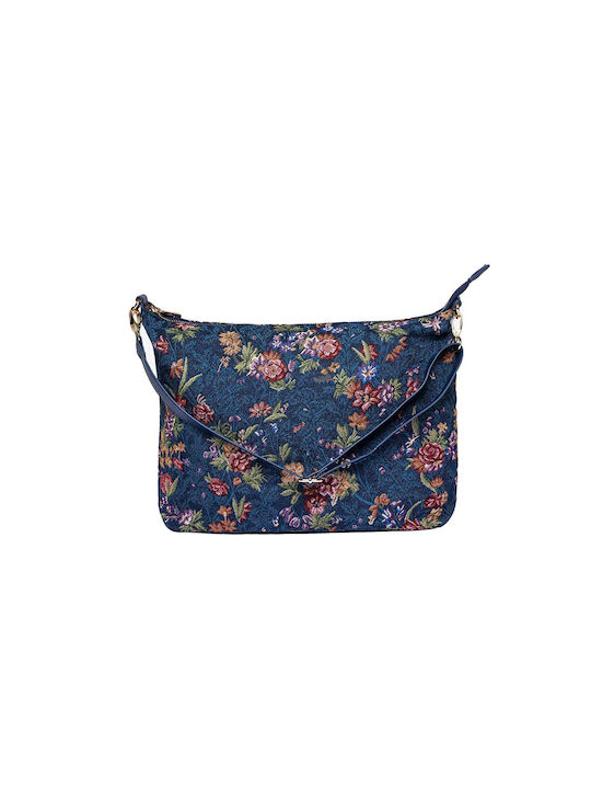 Signare Flower Meadow Blue Women's Bag Shoulder Navy Blue