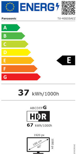 Panasonic Smart Τηλεόραση 40" Full HD LED TV-40S55AEZ HDR (2024)