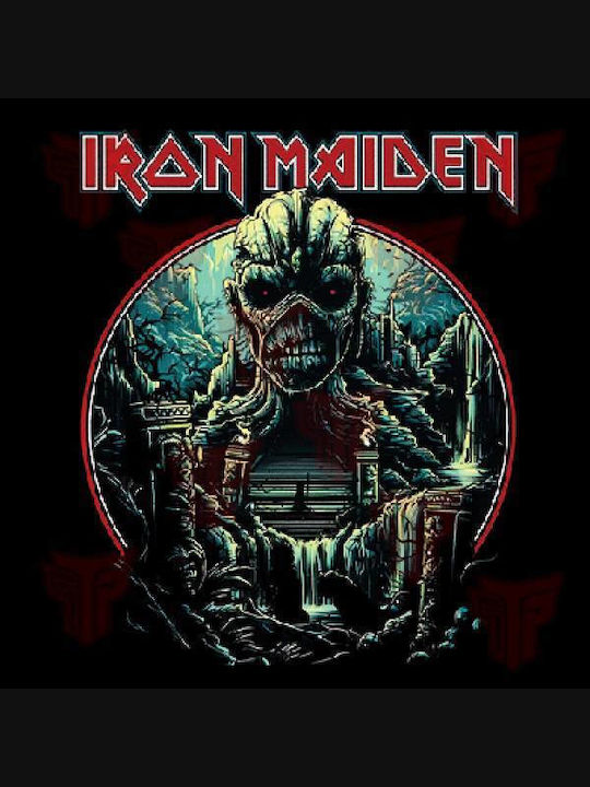 Premium T-Shirt Takeposition Großer Druck Schwerer Baumwolle 185 g/m² Iron Maiden Schwarz 321-7758