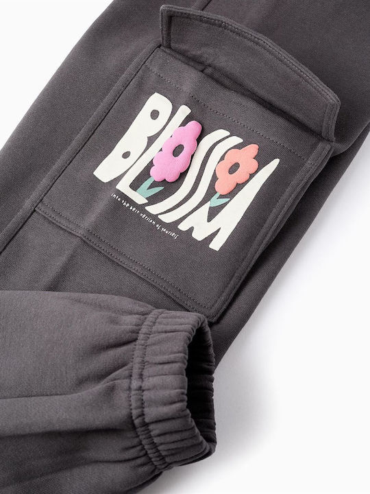 Pantaloni De Trening Pentru Copii Gri Închis