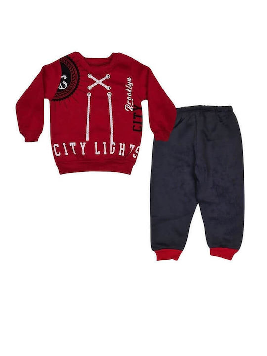 Kids Sweatpants Set Red 2pcs
