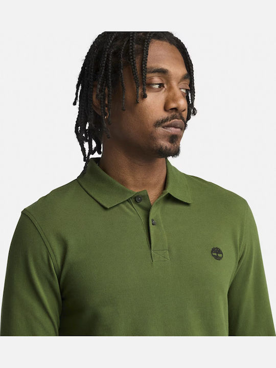 Polo Long Sleeve Blouse Dark Green