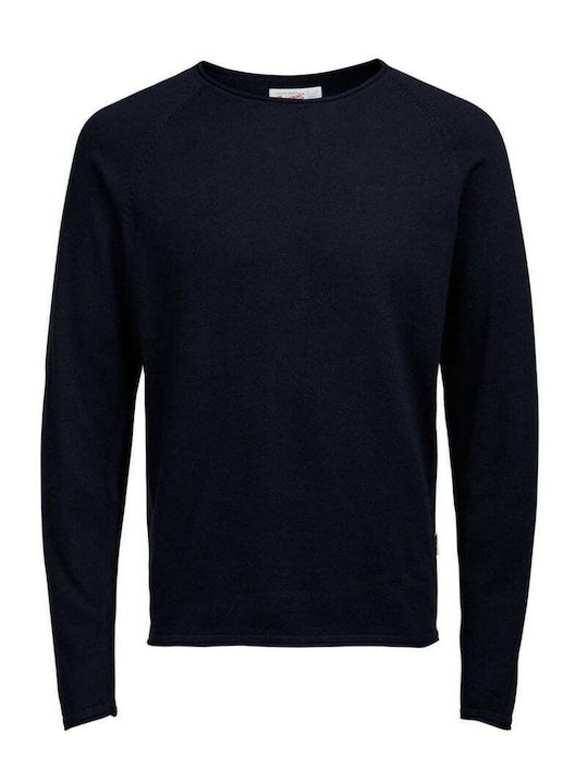 Jack & Jones Pulover Bărbătesc cu Mânecă Lungă dark blue