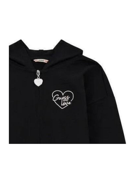 Kids Cardigan Sweatshirt With Hood Black Ls Active Top